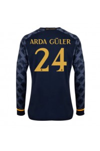 Real Madrid Arda Guler #24 Jalkapallovaatteet Vieraspaita 2023-24 Pitkähihainen